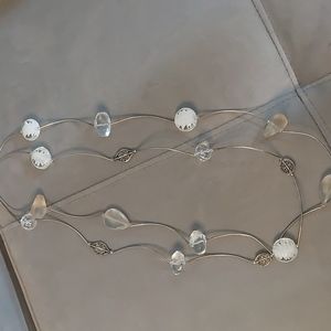 Silpada sterling silver and crystal stones long multi strand necklace.